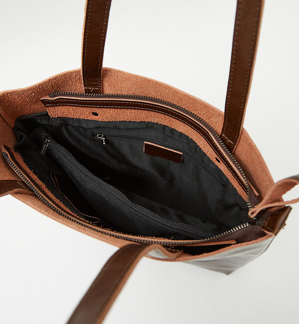 ABAHOUSE「スプリットレザー縦型トートバッグ」|トートバッグ|