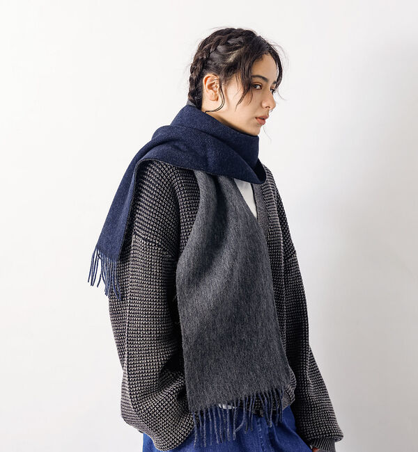 ABAHOUSE「ウール100％　ヘリンボーンマフラー　バイカラー」|マフラー|