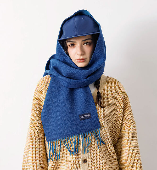 ABAHOUSE「ウール100％　ヘリンボーンマフラー　バイカラー」|マフラー|