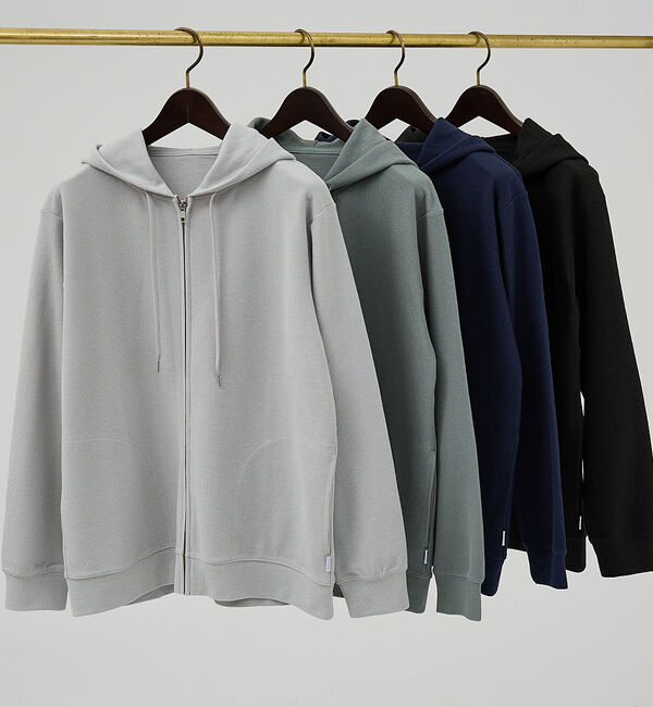 ABAHOUSE「ダブルジャージ 鹿の子 ジップパーカー」|パーカー|