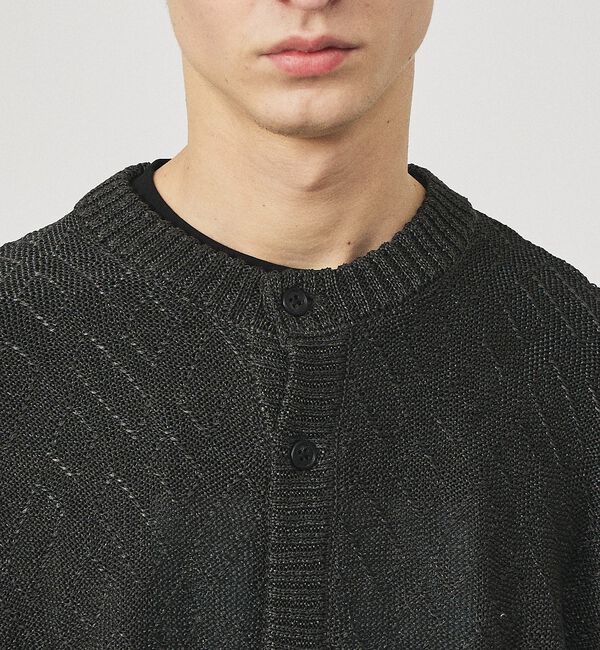 ABAHOUSE「ドライタッチ ペーパーライク クルーネックカーディガン【予約】」|カーディガン|