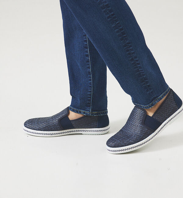 alfredoBANNISTER「【berevere別注】エラスティック サマースリッポン」|スニーカー|ネイビー