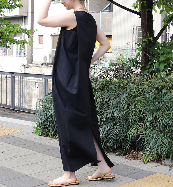 Rouge vif「麻混ノースリーブタックワンピース」|ワンピース|