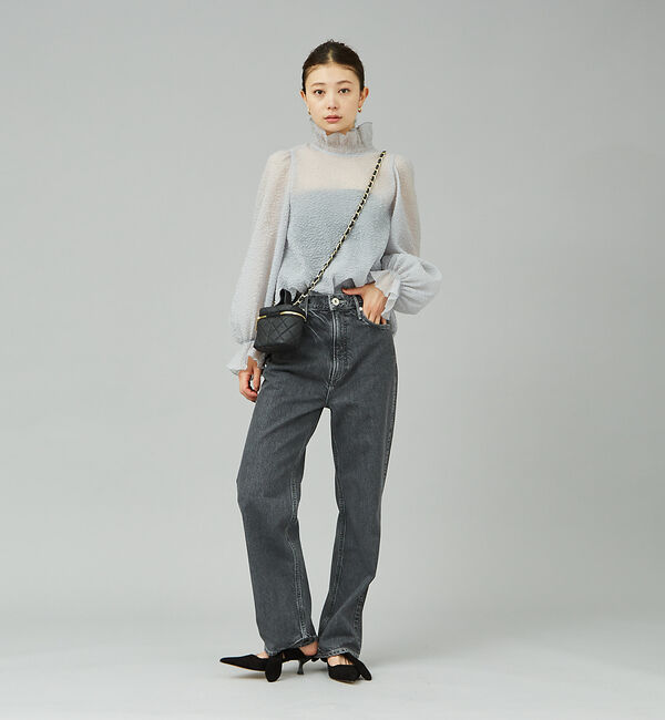 Rouge vif「ハイネックフリルシアーブラウス」|シャツ・ブラウス|