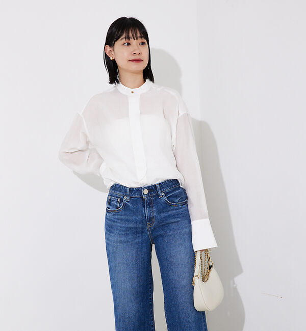 Rouge vif「ライトシアーサテンコンビシャツ」|シャツ・ブラウス|