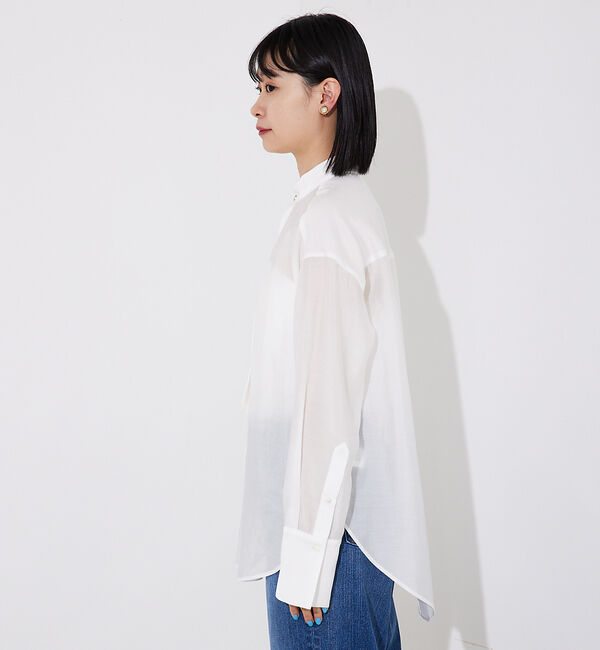 Rouge vif「ライトシアーサテンコンビシャツ」|シャツ・ブラウス|