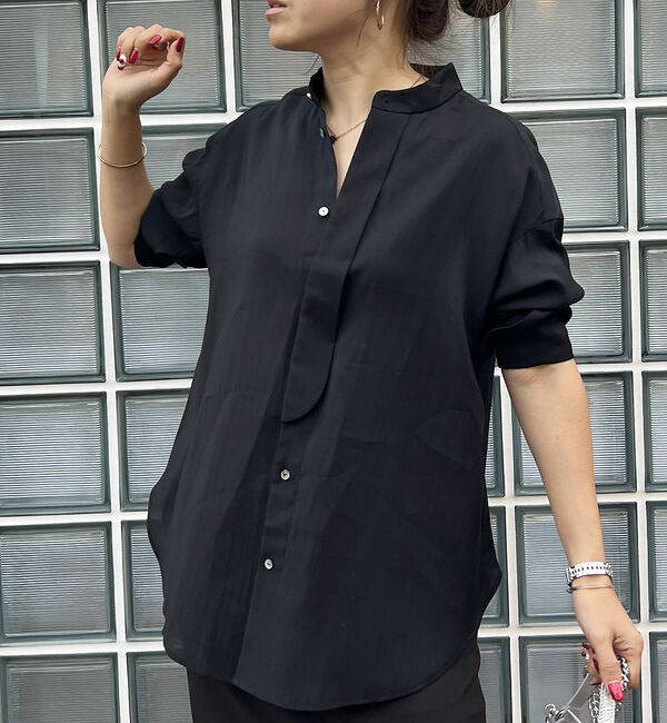 Rouge vif「ライトシアーサテンコンビシャツ」|シャツ・ブラウス|