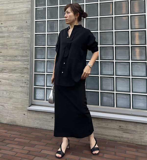 Rouge vif「ライトシアーサテンコンビシャツ」|シャツ・ブラウス|