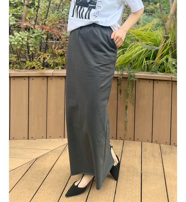 Rouge vif「【MICA&DEAL /マイカアンドディール】タイトイージースカート」|スカート|チャコールグレー