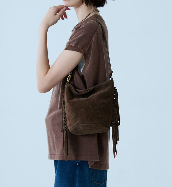 Rouge vif「【AULENTTI/オウレンティ】スエードフリンジショルダーバッグ / 本革/バ」|ショルダー・メッセンジャー|