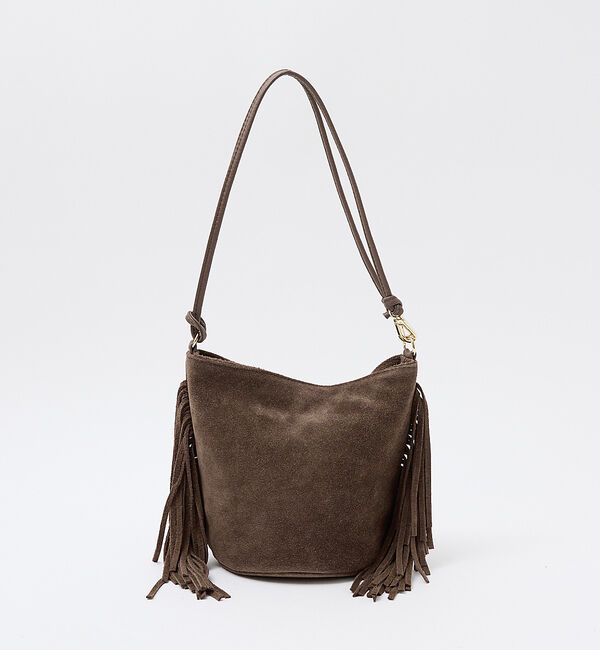 Rouge vif「【AULENTTI/オウレンティ】スエードフリンジショルダーバッグ / 本革/バ」|ショルダー・メッセンジャー|