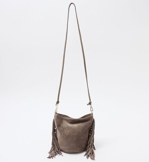 Rouge vif「【AULENTTI/オウレンティ】スエードフリンジショルダーバッグ / 本革/バ」|ショルダー・メッセンジャー|