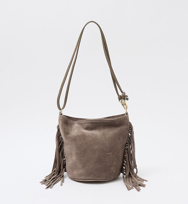 Rouge vif「【AULENTTI/オウレンティ】スエードフリンジショルダーバッグ / 本革/バ」|ショルダー・メッセンジャー|