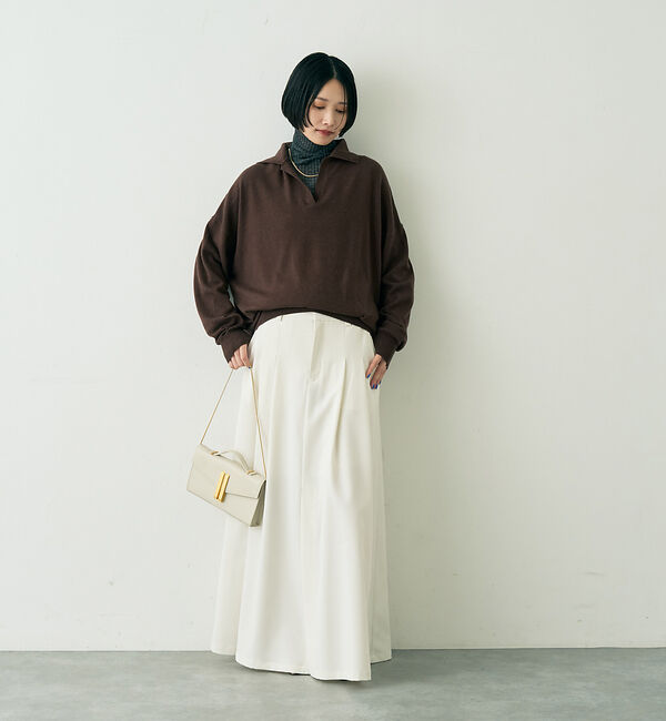 Rouge vif「カシミヤ混ウール襟付きスキッパーニット」|ニット・セーター|