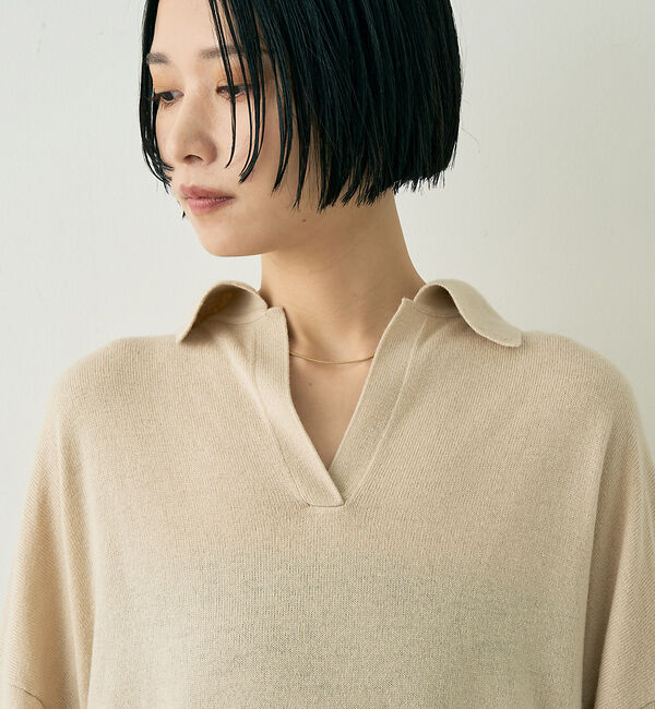 Rouge vif「カシミヤ混ウール襟付きスキッパーニット」|ニット・セーター|