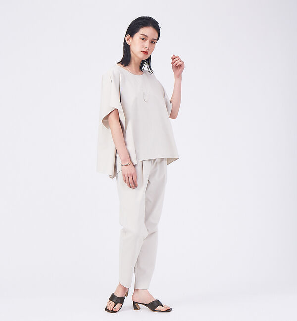 qualite「【新色登場】【セットアップ対応】コットンリネン2WAYストレッチタックパンツ」|その他|