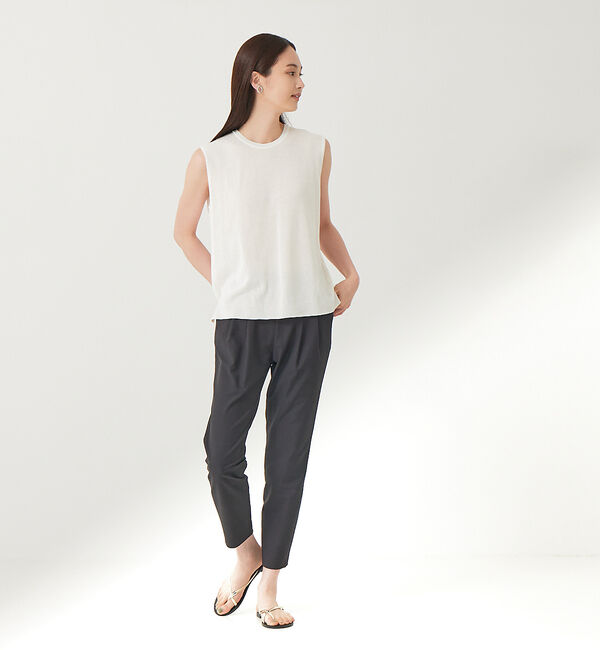 qualite「コットンリネン2WAYストレッチタックパンツ」|その他|