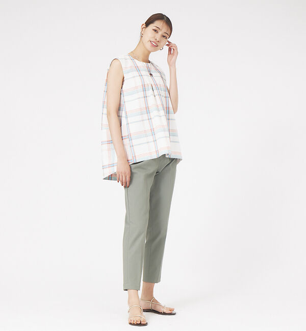 qualite「チェックノースリブラウス」|シャツ・ブラウス|