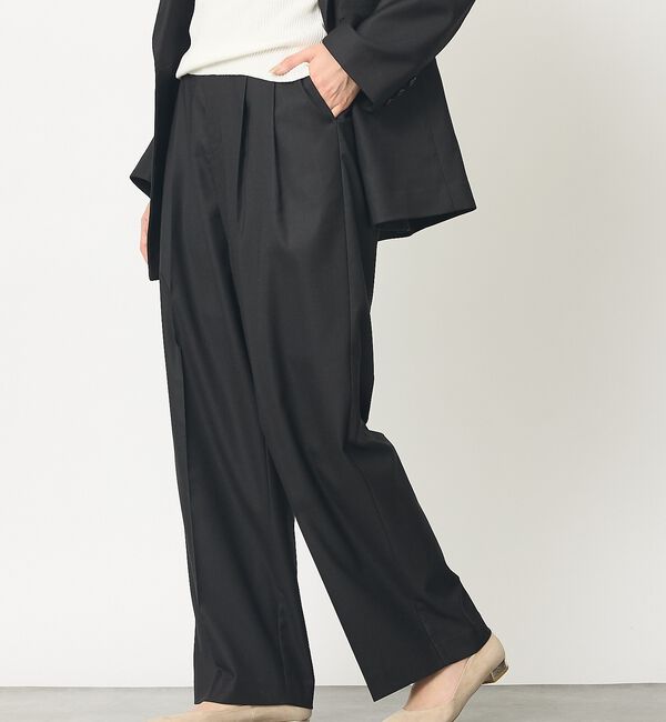 abahouse mavie「【セットアップ対応】ライトメランジタックスラックス」|スラックス|