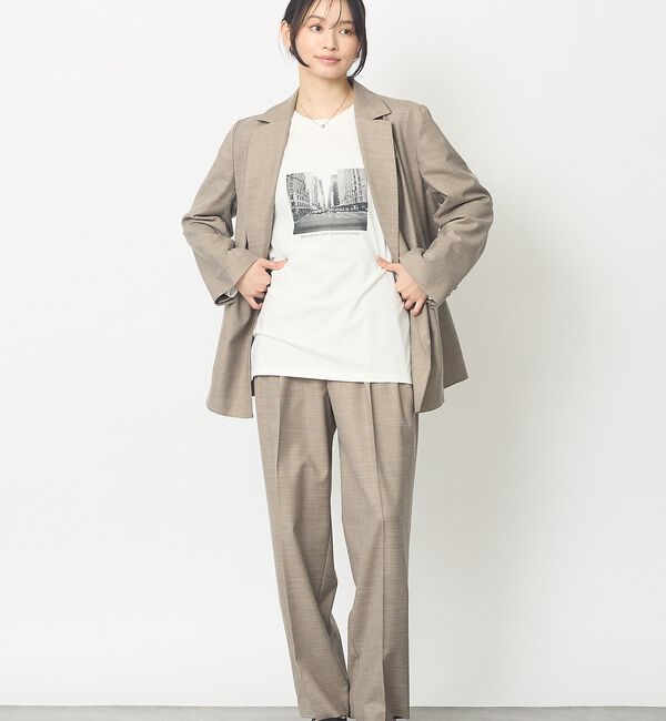 abahouse mavie「【セットアップ対応】ライトメランジタックスラックス」|スラックス|