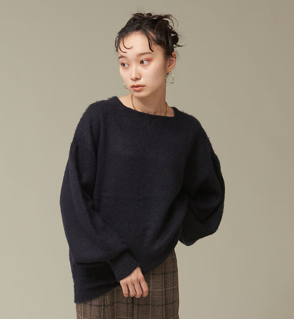 NOMINE「モヘアライクスクエアニット」|ニット・セーター|ダークネイビー