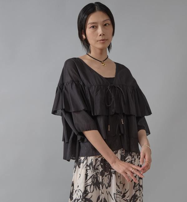 Liesse「【インド生産】ティアードフリルブラウス」|シャツ・ブラウス|