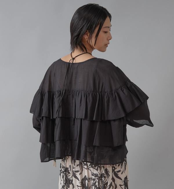 Liesse「【インド生産】ティアードフリルブラウス」|シャツ・ブラウス|