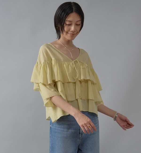 Liesse「【インド生産】ティアードフリルブラウス」|シャツ・ブラウス|