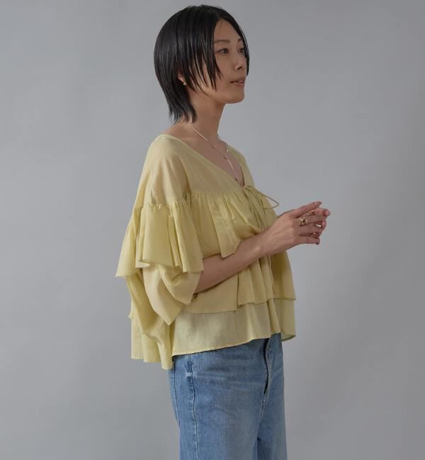 Liesse「【インド生産】ティアードフリルブラウス」|シャツ・ブラウス|