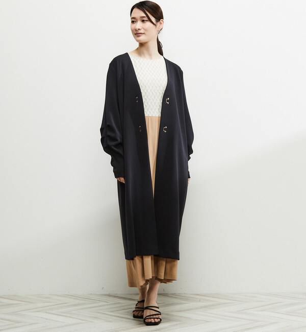 Soffitto「《定番》ノーカラータックスリーブコート」|その他|ブラック