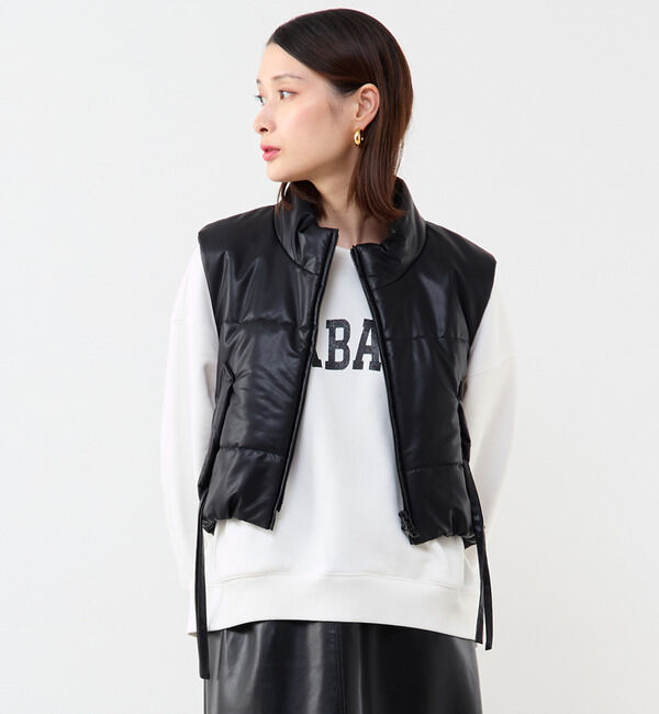 Soffitto「短丈中綿ベスト」|その他|ブラック