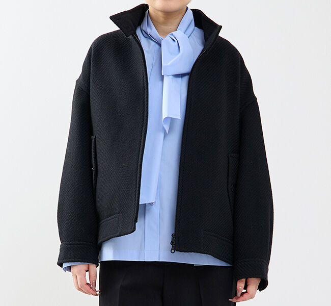 SOFFITTO「オーバーサイズジップコート」|その他|ブラック