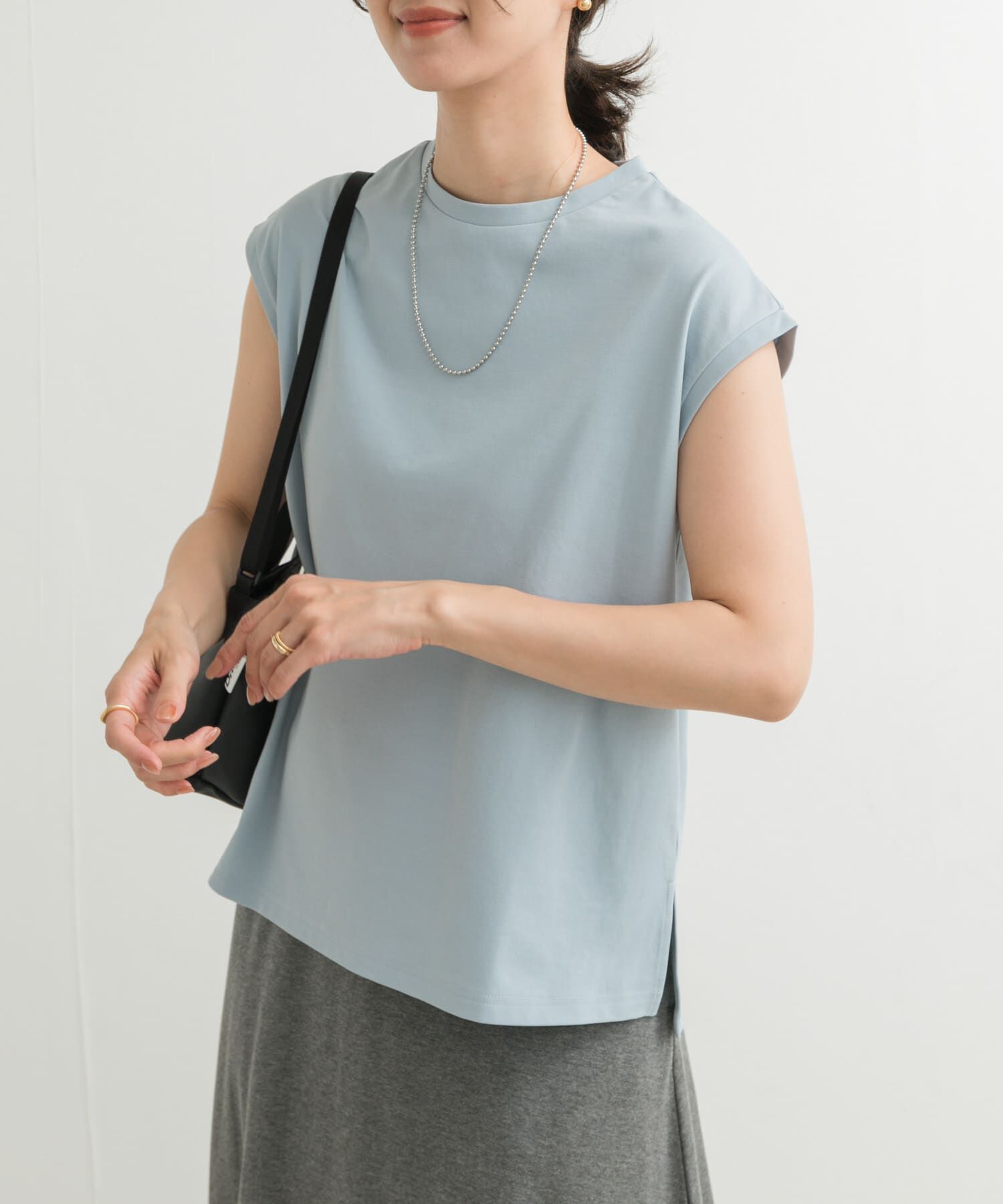 URBAN RESEARCH DOORS「『接触冷感/UVカット』ドライカノコフレンチプルオーバー」|Tシャツ・カットソー|ライトブルー