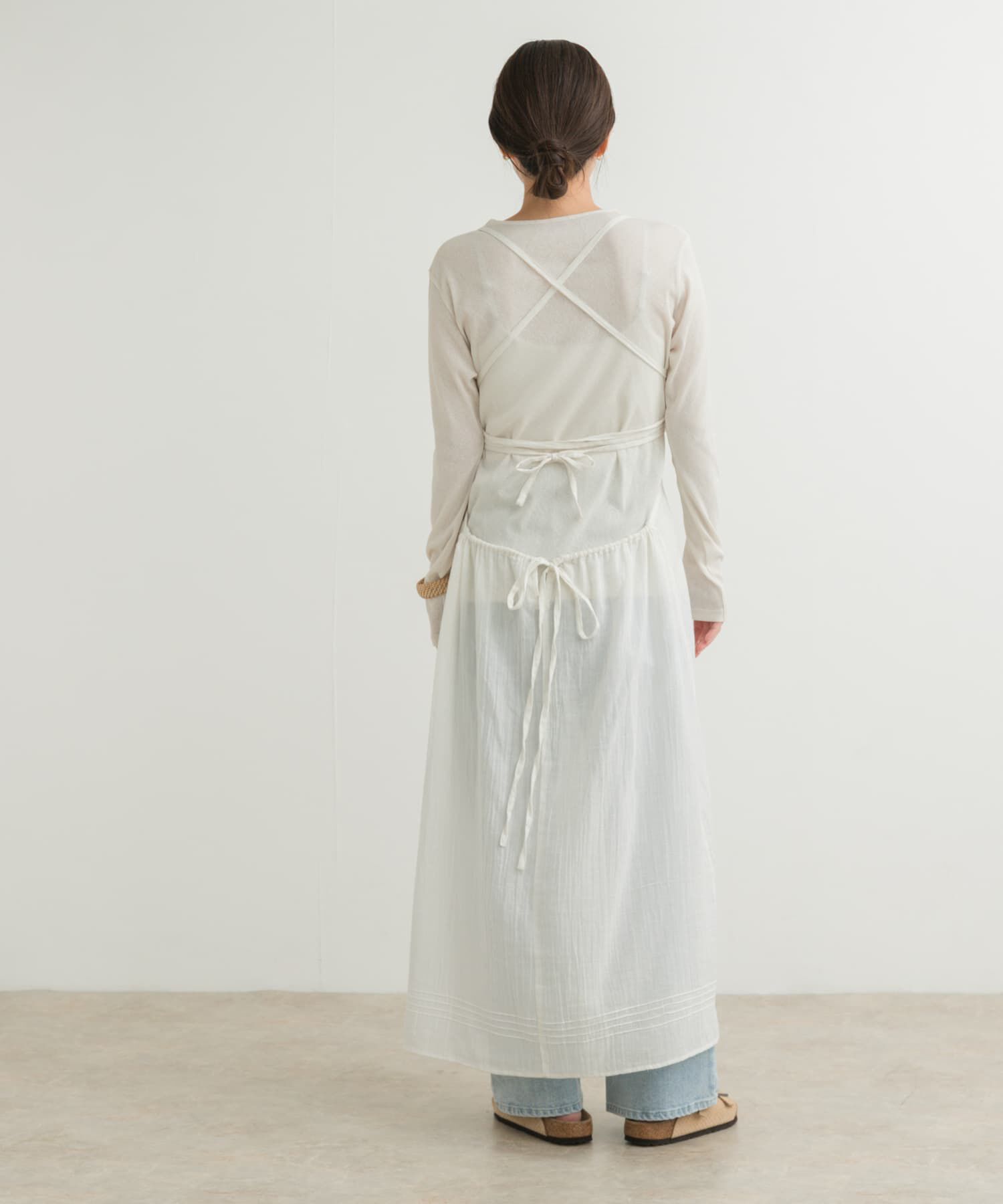 URBAN RESEARCH DOORS「『別注』olu&rsquo;ment&times;DOORS　コットンモス刺繍ワンピース」|ワンピース|