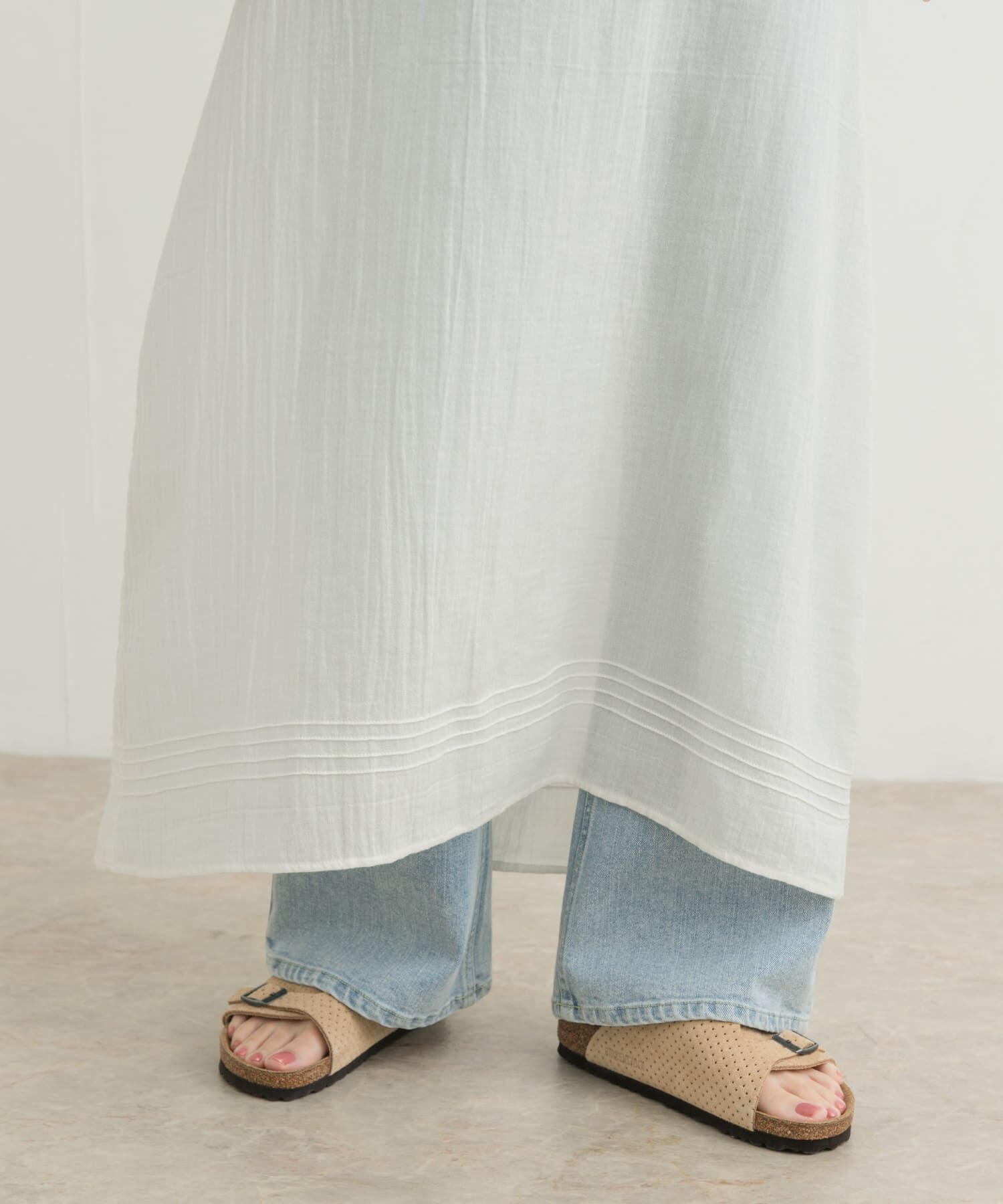 URBAN RESEARCH DOORS「『別注』olu&rsquo;ment&times;DOORS　コットンモス刺繍ワンピース」|ワンピース|