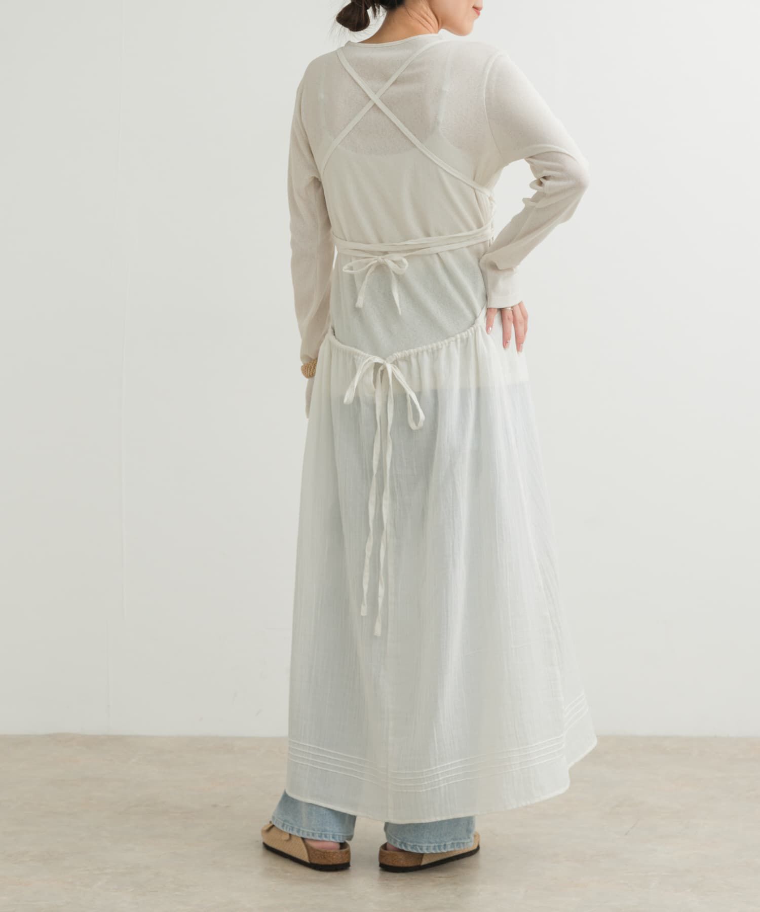 URBAN RESEARCH DOORS「『別注』olu&rsquo;ment&times;DOORS　コットンモス刺繍ワンピース」|ワンピース|