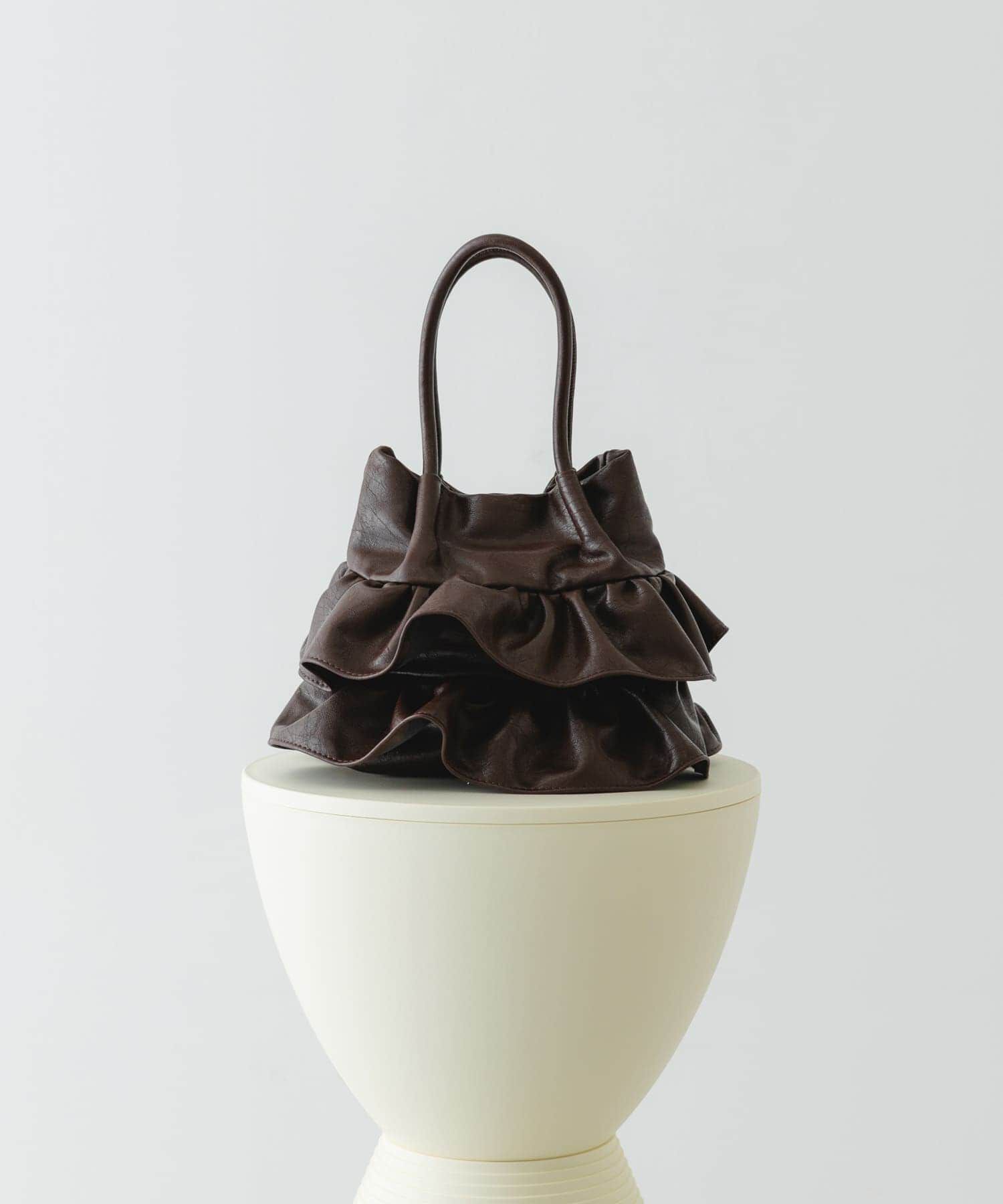 RODE SKO「フリルショルダーハンドバッグ」|ハンドバッグ|ブラウン系その他