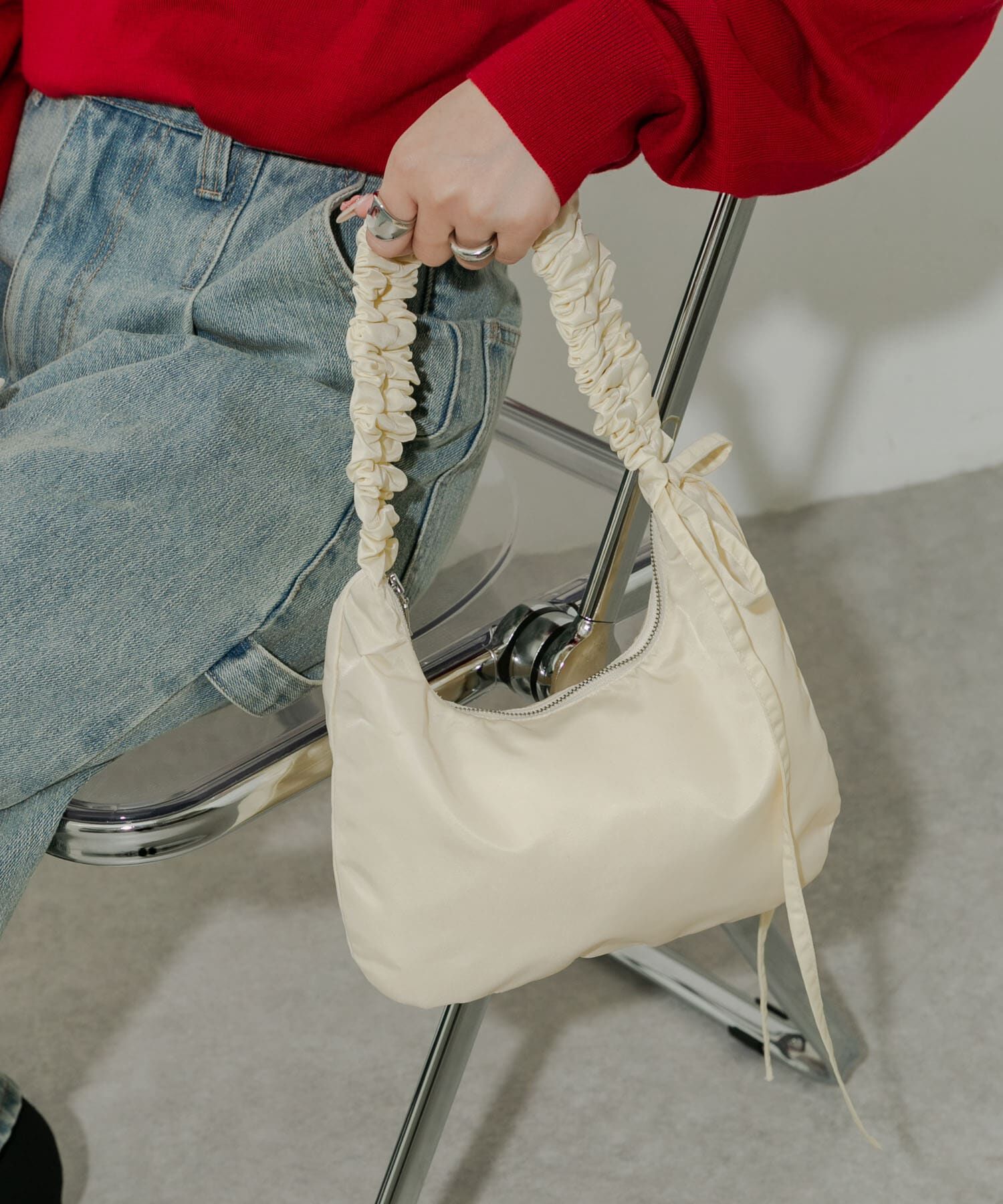 SMELLY「ギャザーワンハンドルバッグ」|ハンドバッグ|