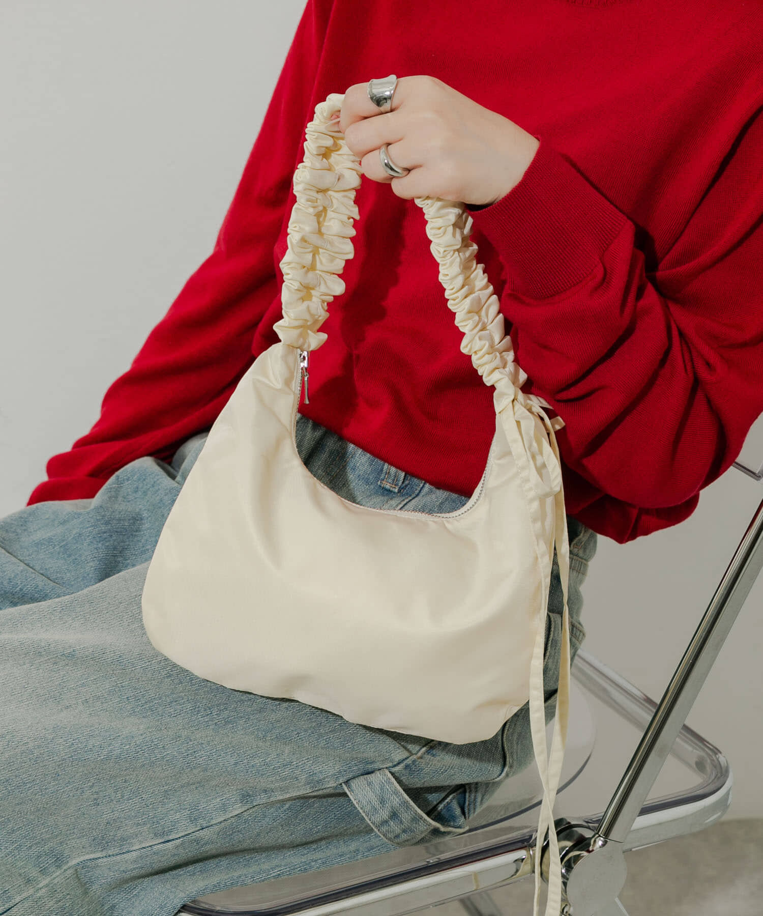 SMELLY「ギャザーワンハンドルバッグ」|ハンドバッグ|