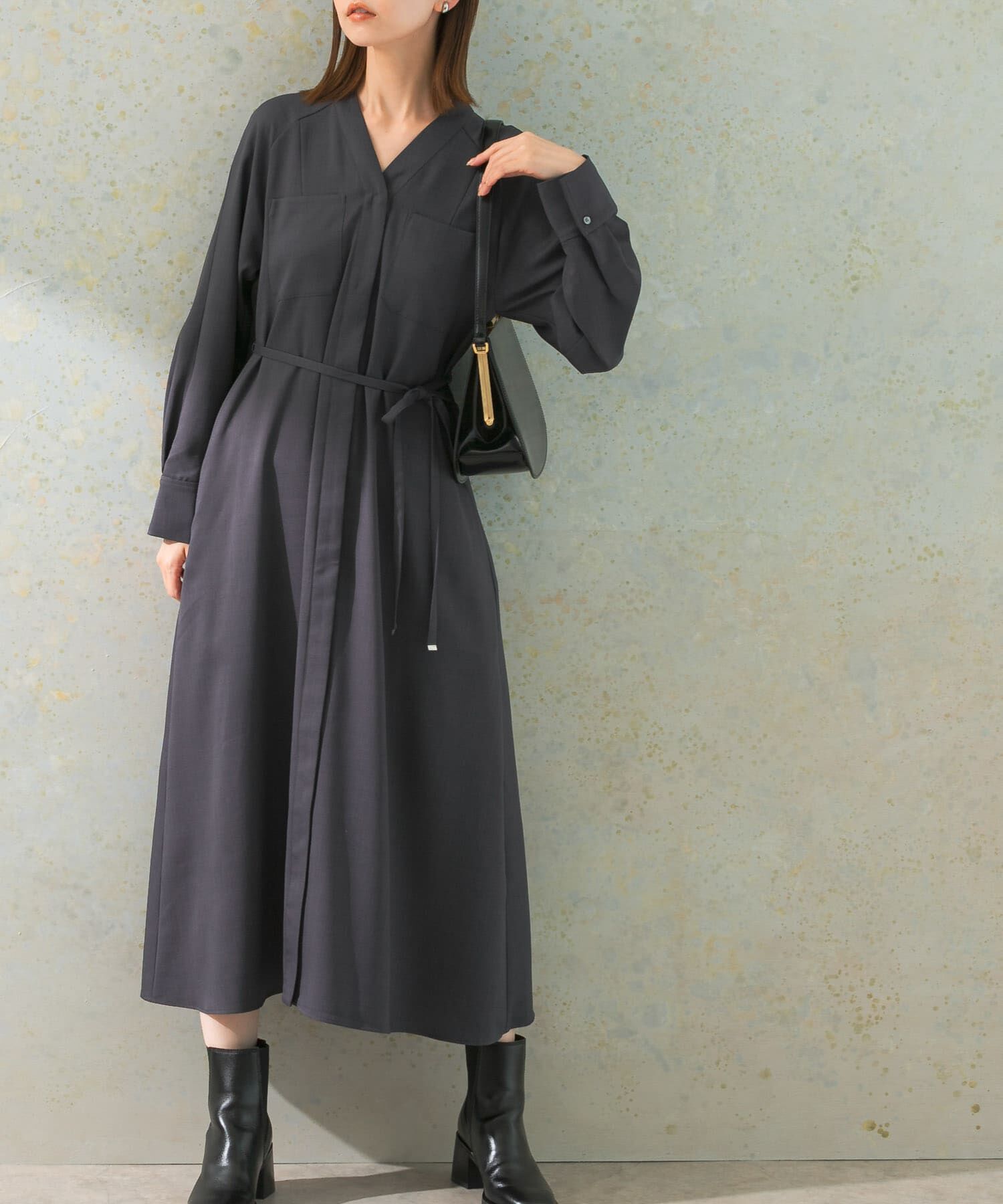 URBAN RESEARCH ROSSO「ポケットデザインVネックワンピース」|ワンピース|