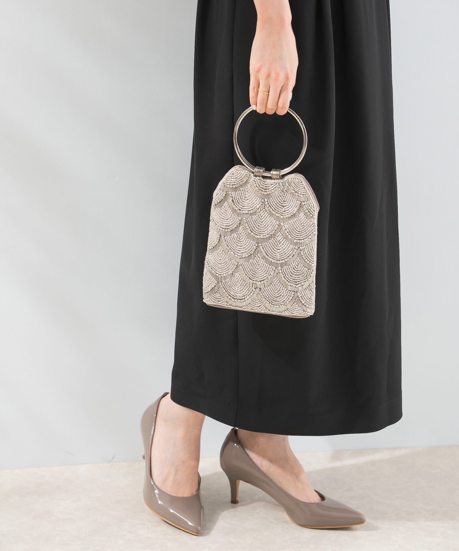 URBAN RESEARCH ROSSO「リングハンドルビジューバッグ」|その他|ベージュ