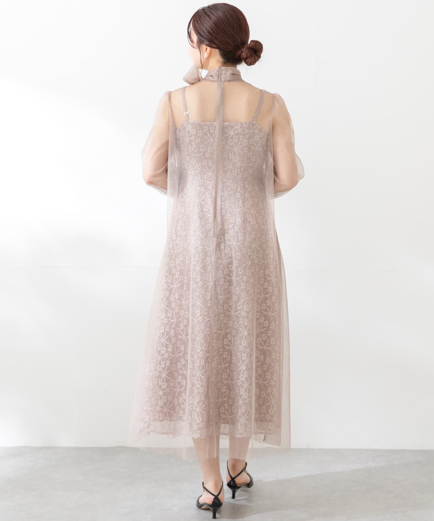 URBAN RESEARCH ROSSO「kaene　ラメチュールレイヤードレースドレス」|ワンピース|