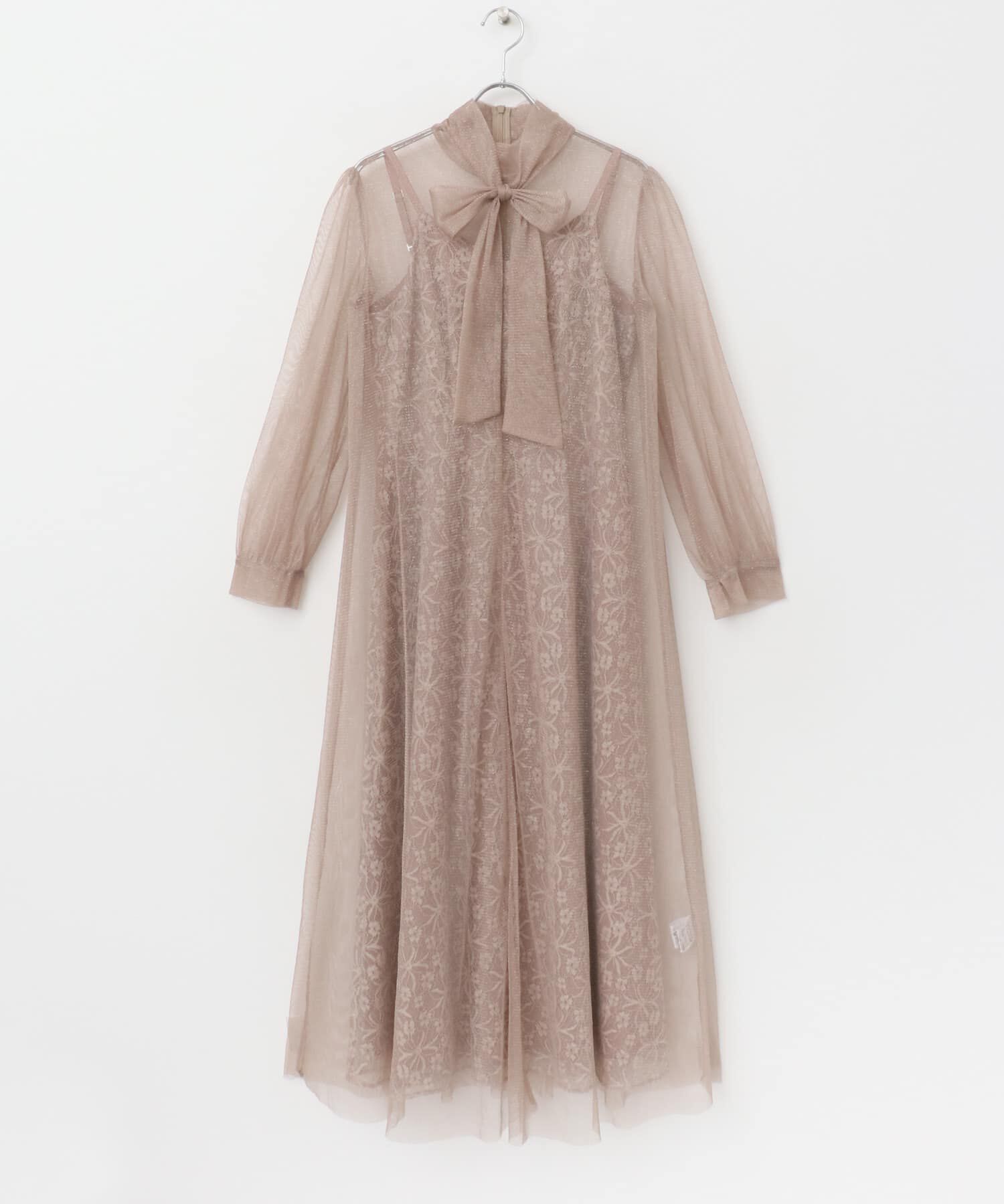 URBAN RESEARCH ROSSO「kaene　ラメチュールレイヤードレースドレス」|ワンピース|