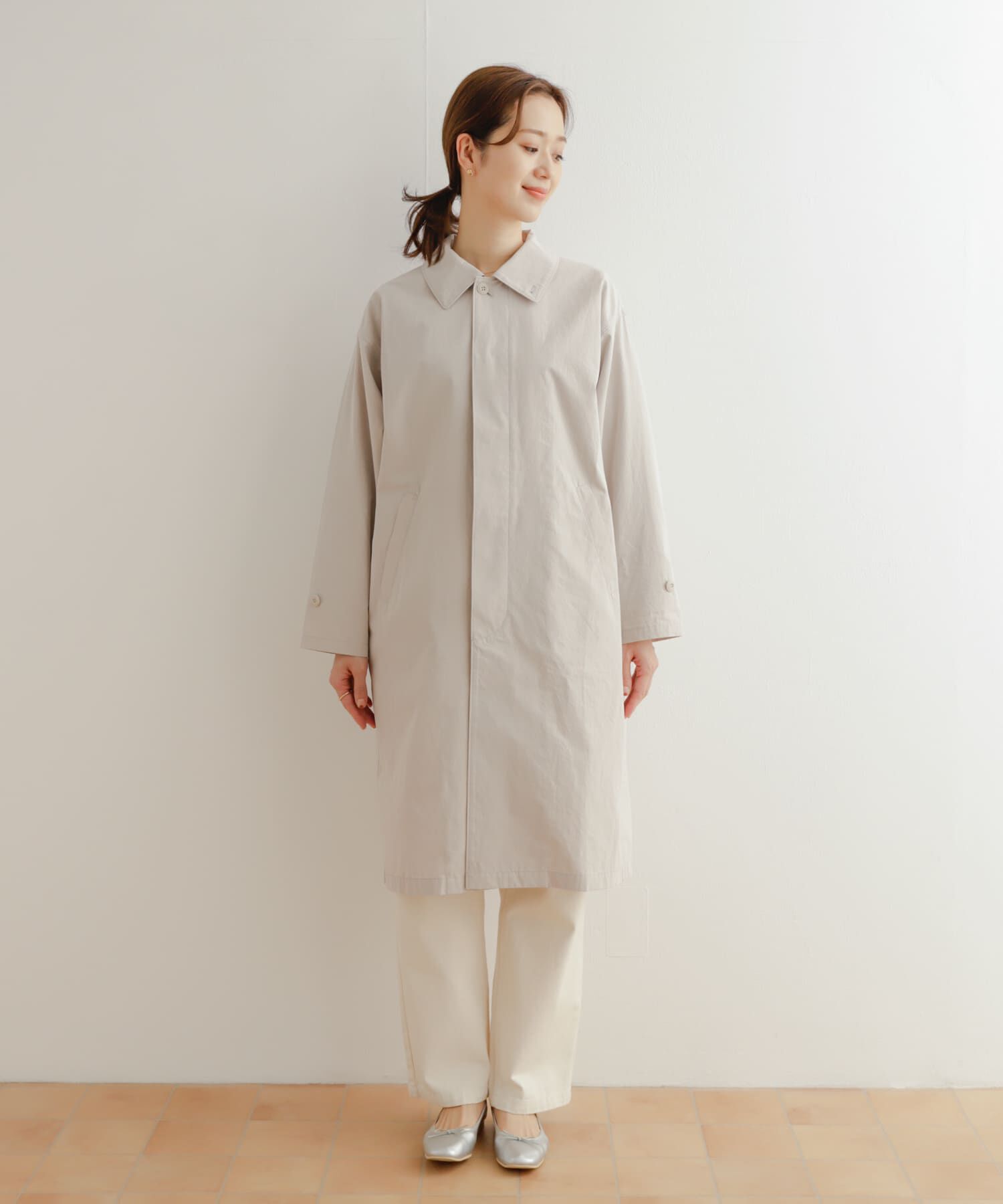 URBAN RESEARCH DOORS「塩縮コットンステンカラーコート」|ステンカラーコート|