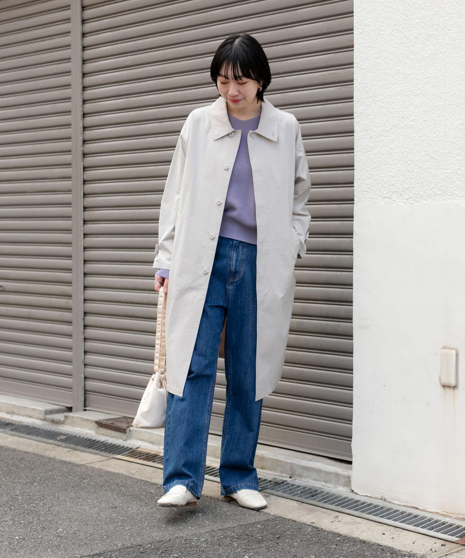 URBAN RESEARCH DOORS「塩縮コットンステンカラーコート」|ステンカラーコート|