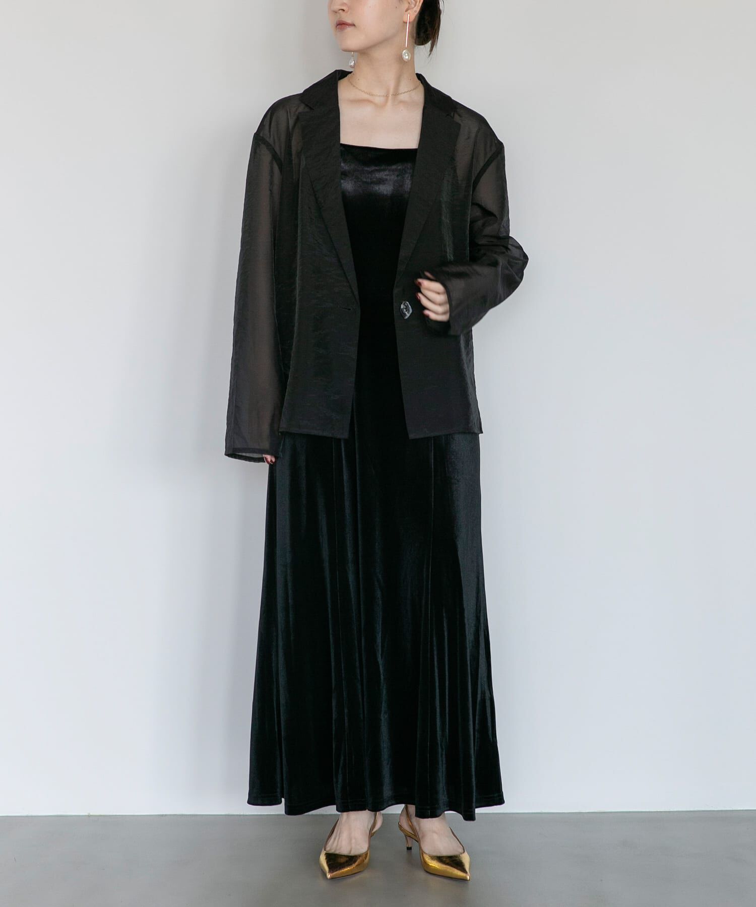 URBAN RESEARCH ROSSO「kaene　シアージャケットセットベロアドレス」|ワンピース|