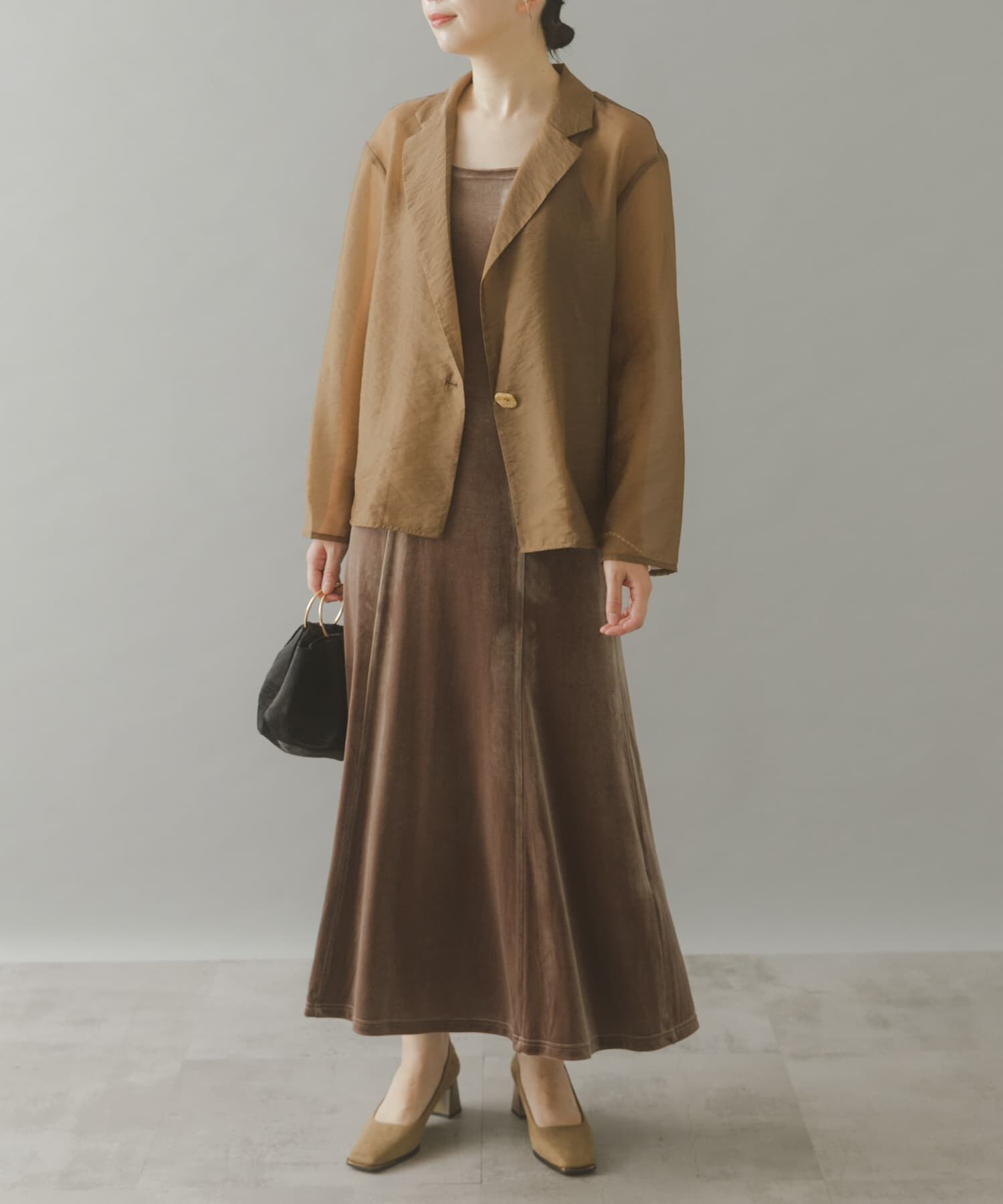 URBAN RESEARCH ROSSO「kaene　シアージャケットセットベロアドレス」|ワンピース|