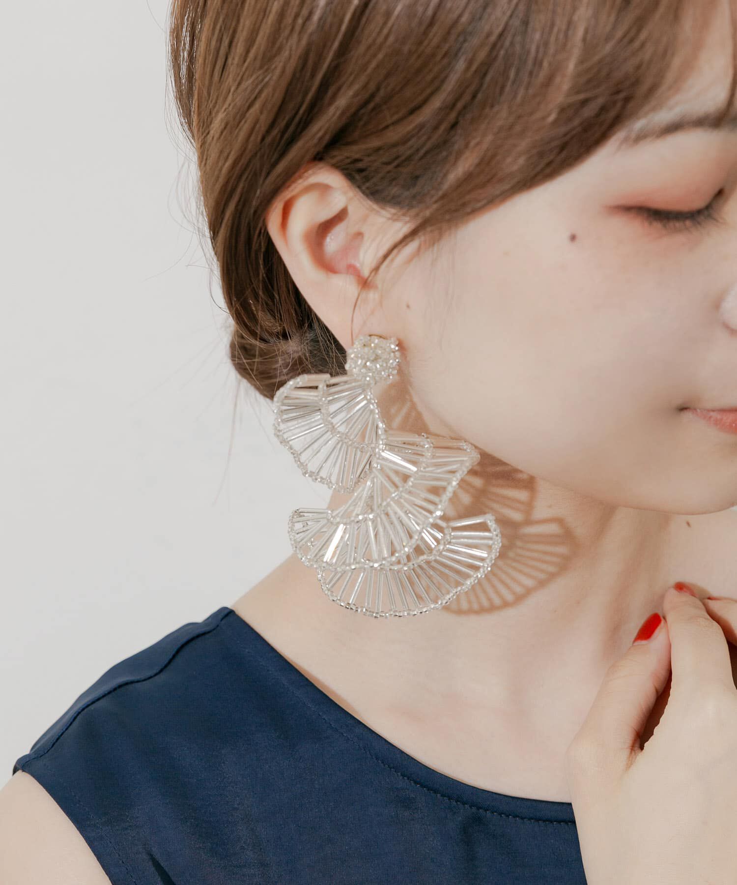 SMELLY「スパイラルビーズデザインピアス」|ピアス|