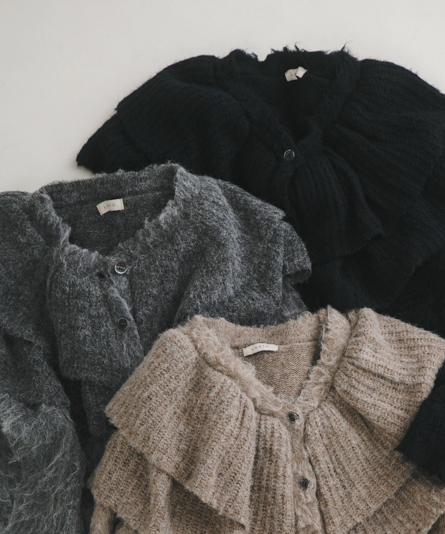 LAATO「frill frill knit cardigan」|ニット・セーター|