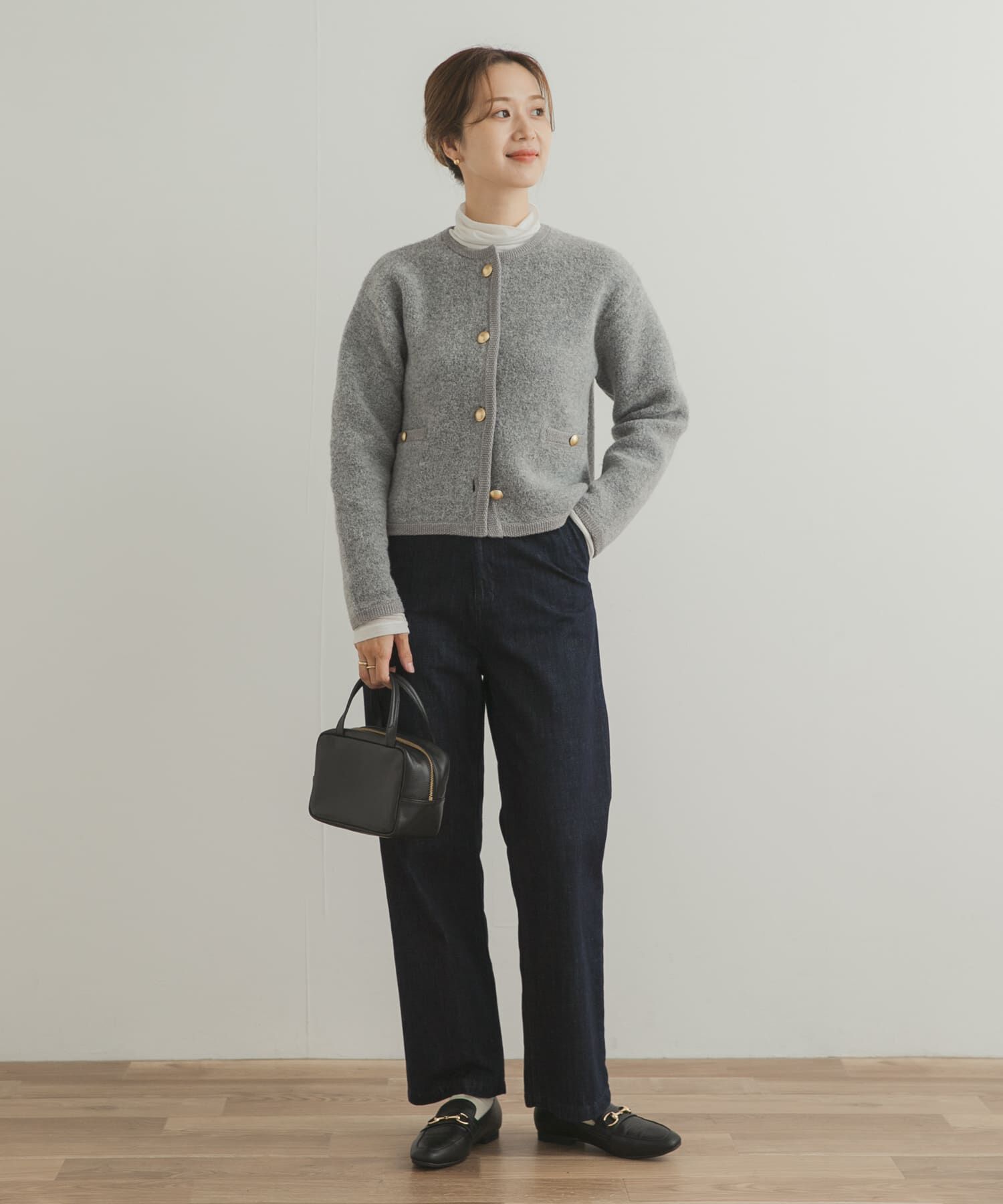 URBAN RESEARCH DOORS「ノーカラーニットカーディガン」|カーディガン|